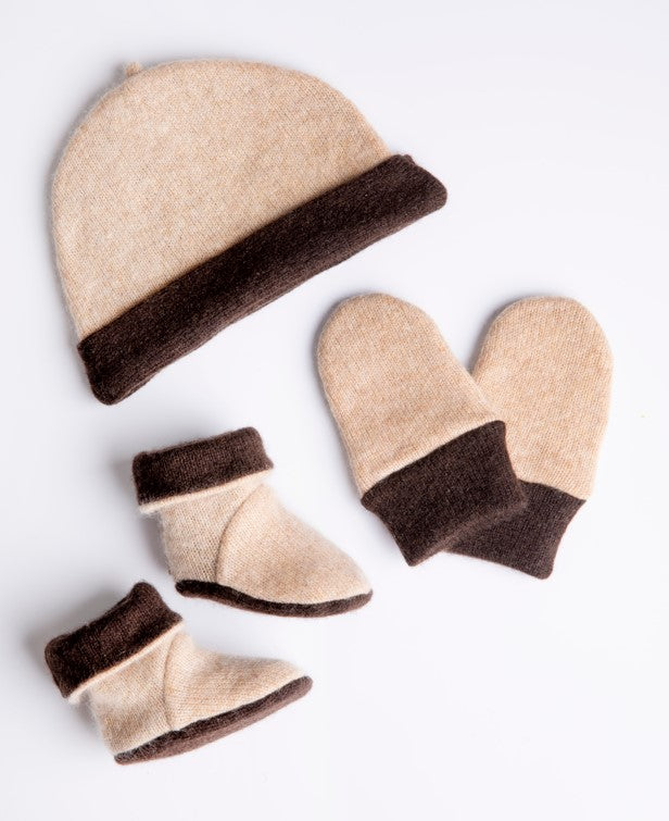 Mittens, Booties and Hat Set