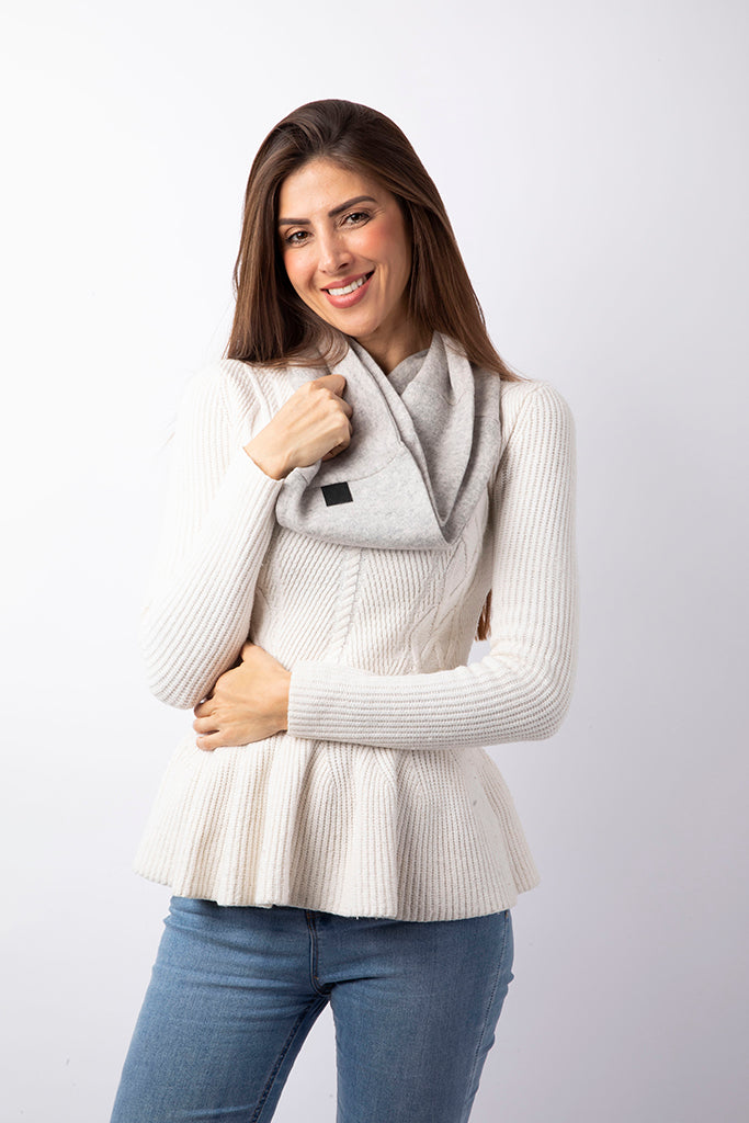 Light Gray - Winter Ready Box - Fingerless gloves, Headband, Infinity scarf, Beanie, Neck warmer