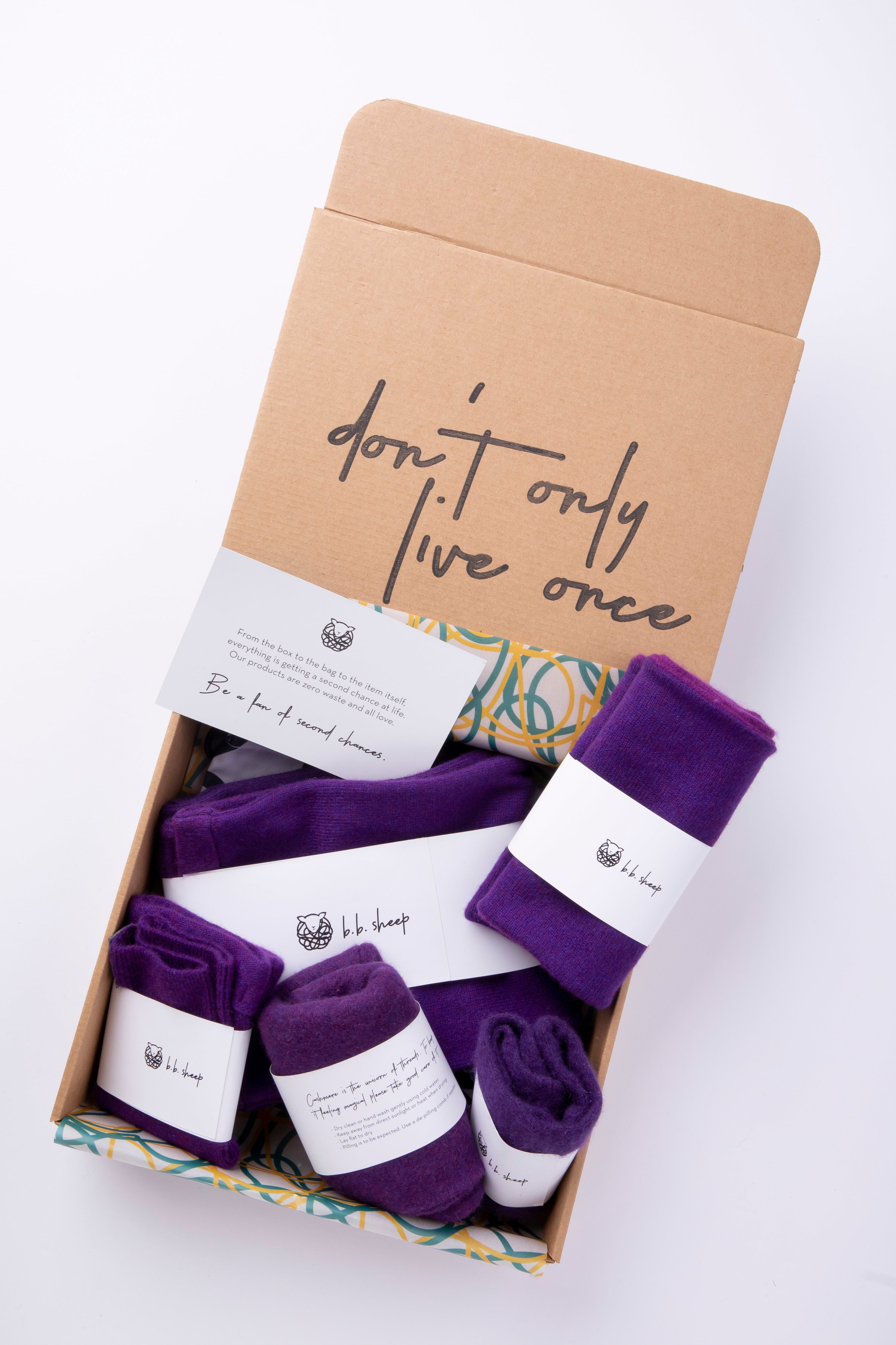 Purple - Assorted Winter Ready Box - Fingerless gloves, Headband, Open scarf, Beanie, Neck warmer