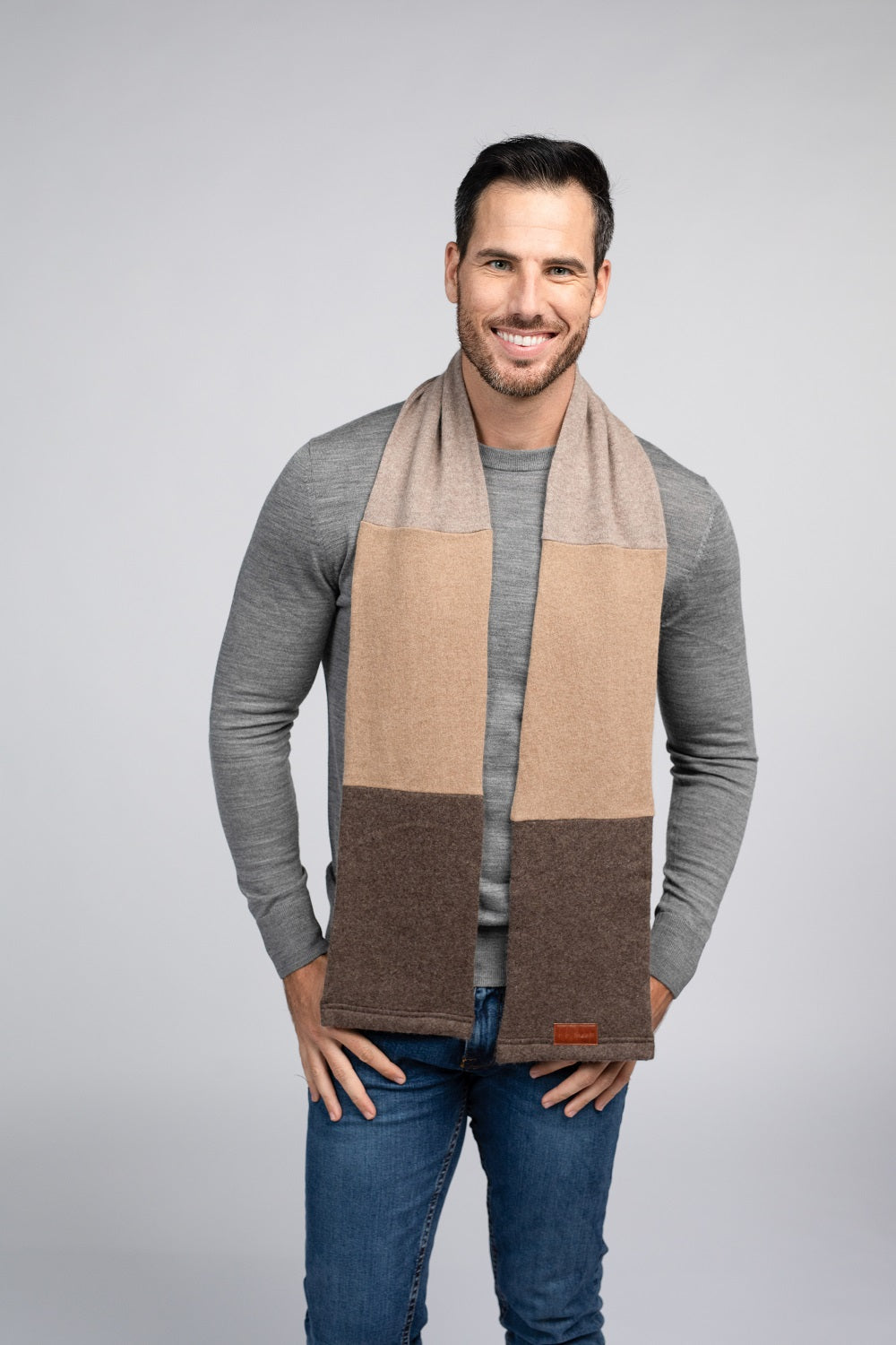 Brown and Beige - Assorted Winter Ready Box - Fingerless gloves, Headband, Open scarf, Beanie, Neck warmer