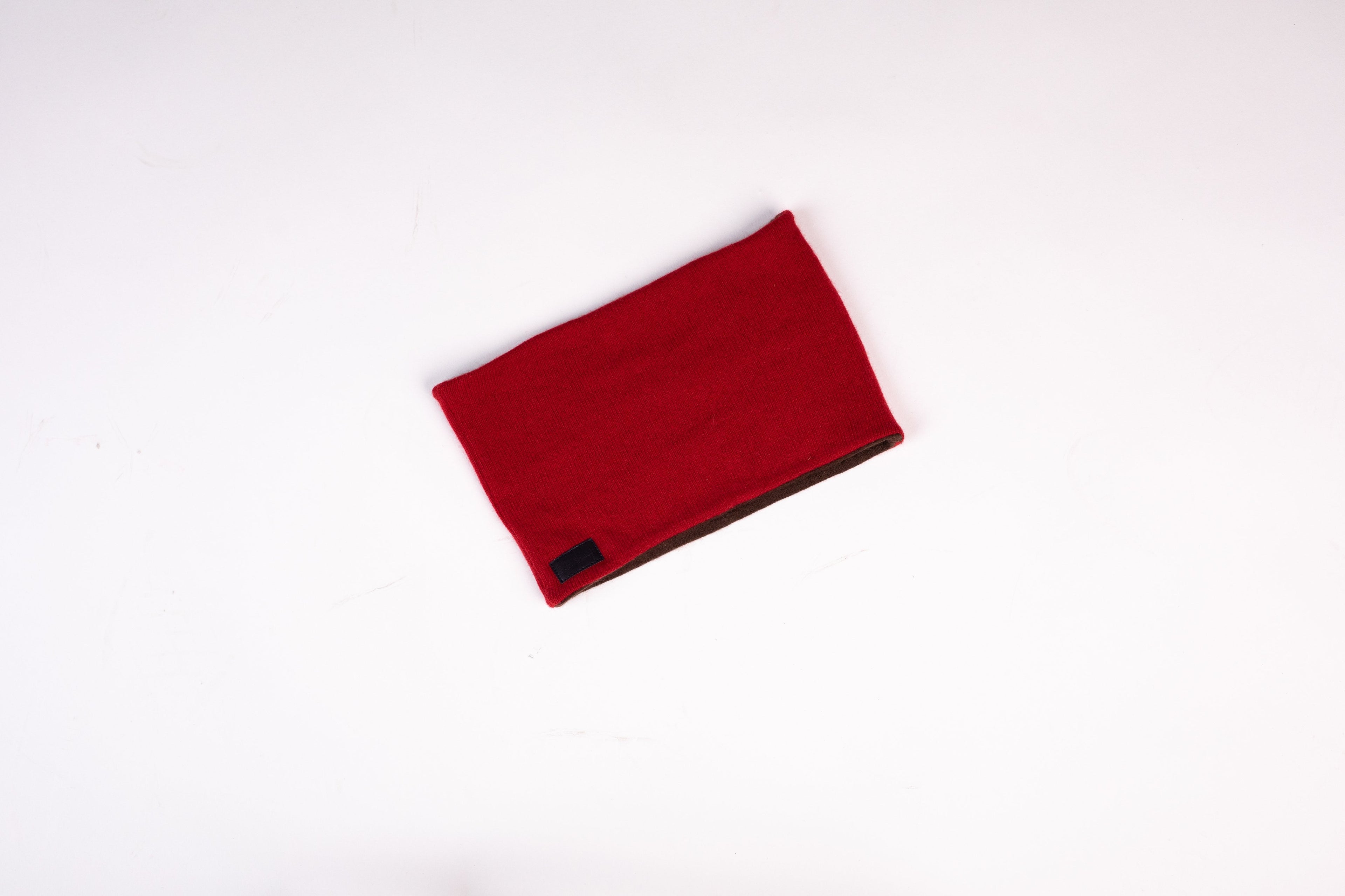 Red and Brown - Cashmere Reversible Neck Warmer for Men