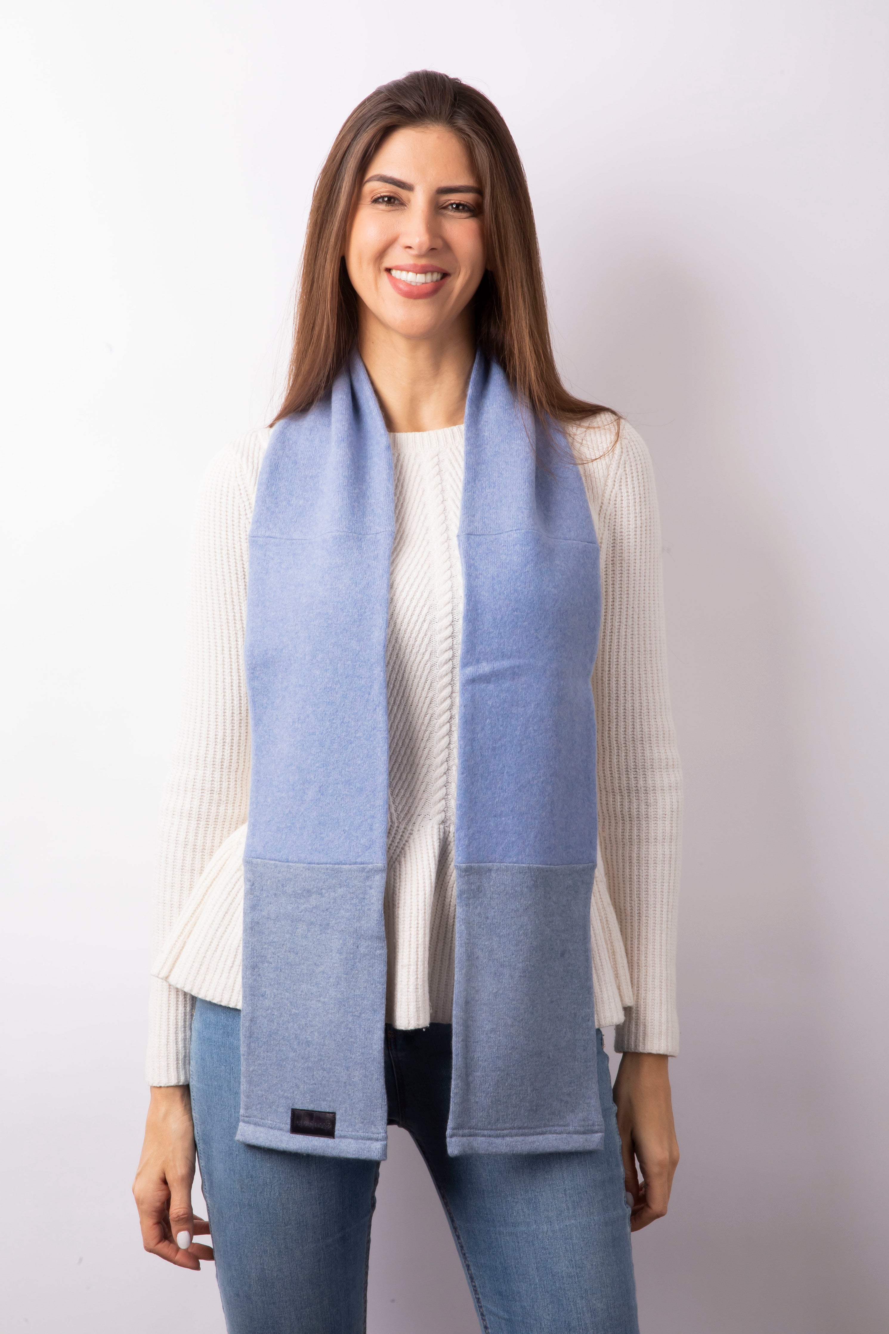 Light Blue - Winter Ready Box - Fingerless gloves, Headband, Open scarf, Beanie, Neck warmer