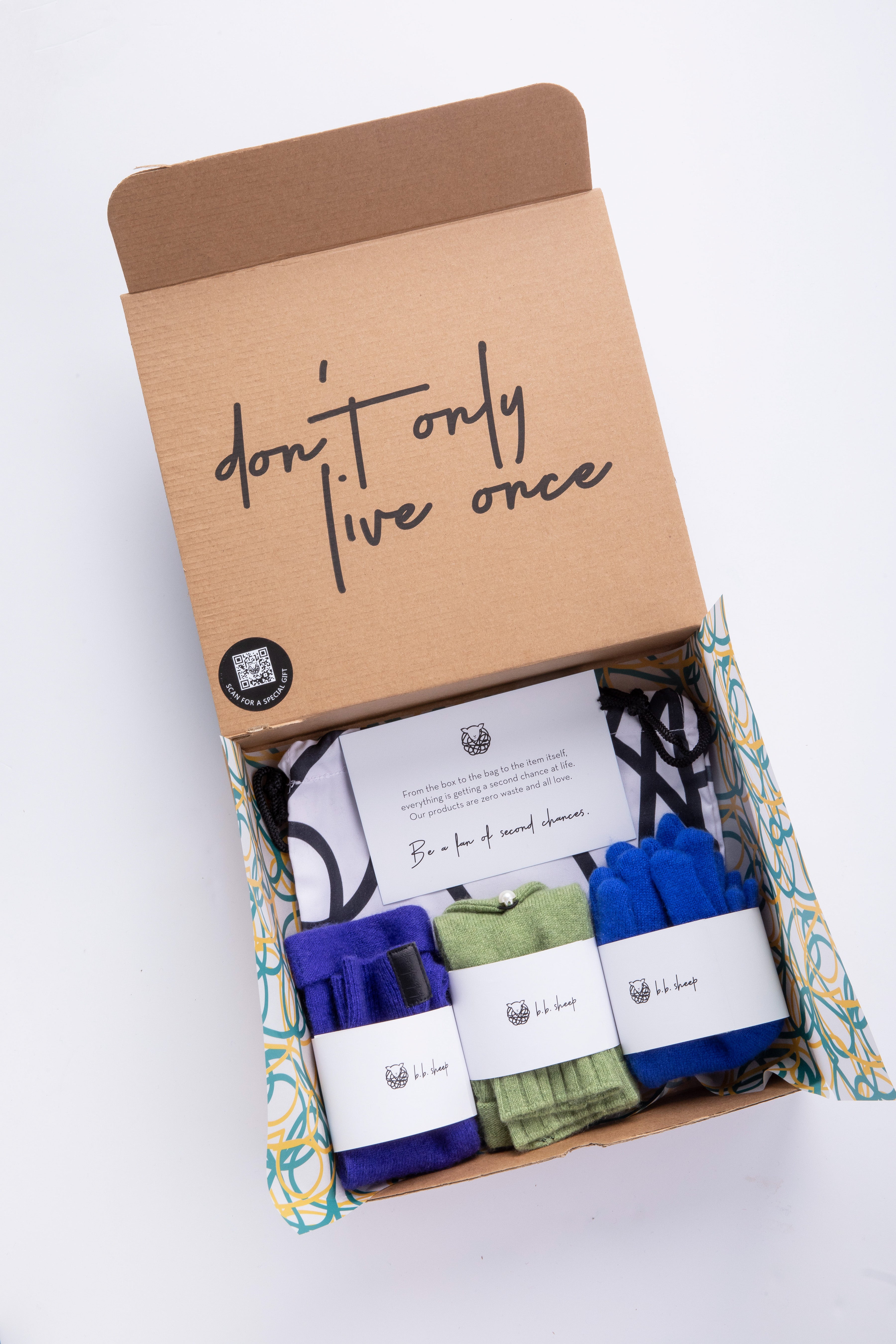 Jewel Assorted Gloves Set - Matcha Green, Purple and Blue - Box of 3