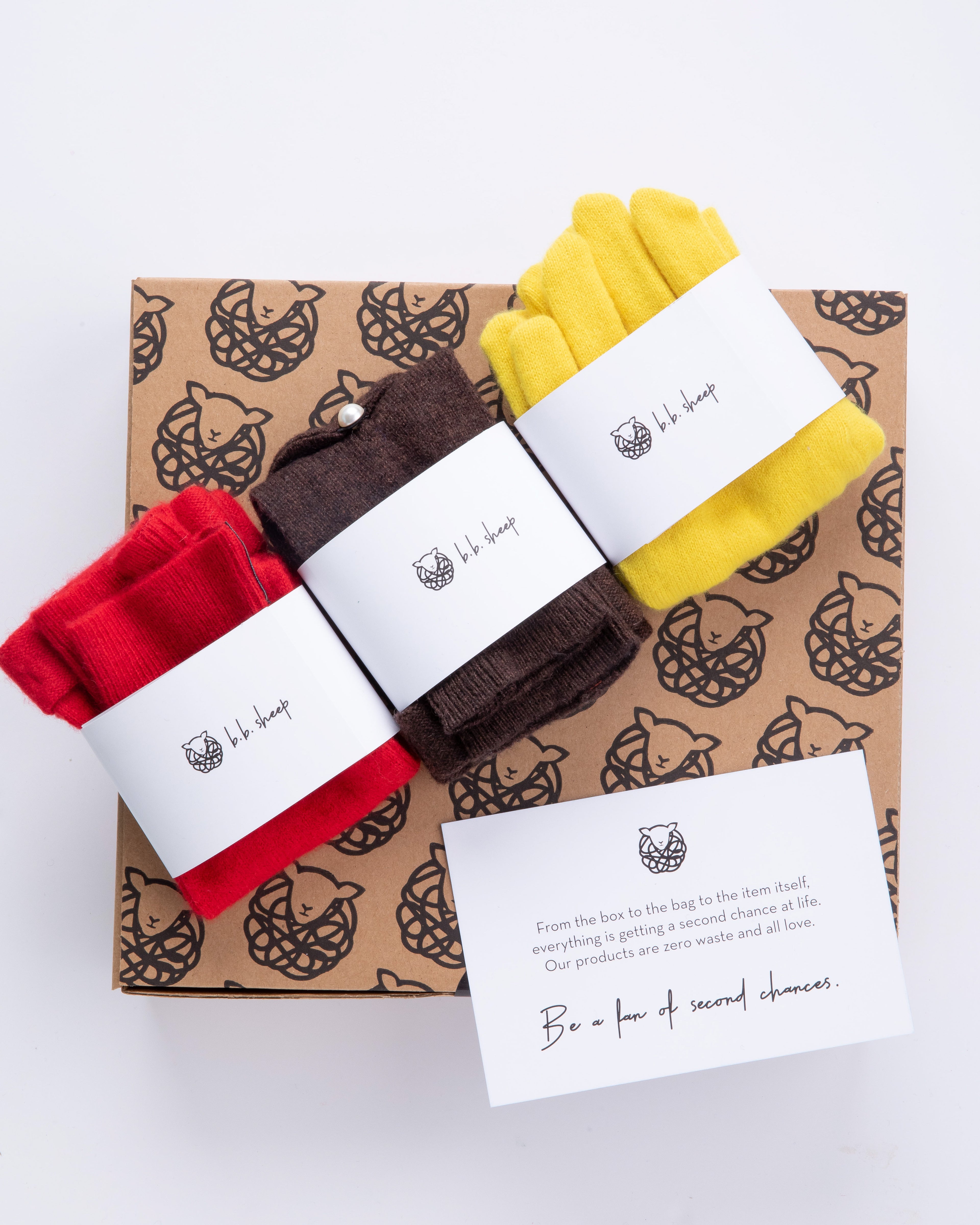 Autumn Assorted Gloves Set -Red, Yellow and Brown - Box of 3