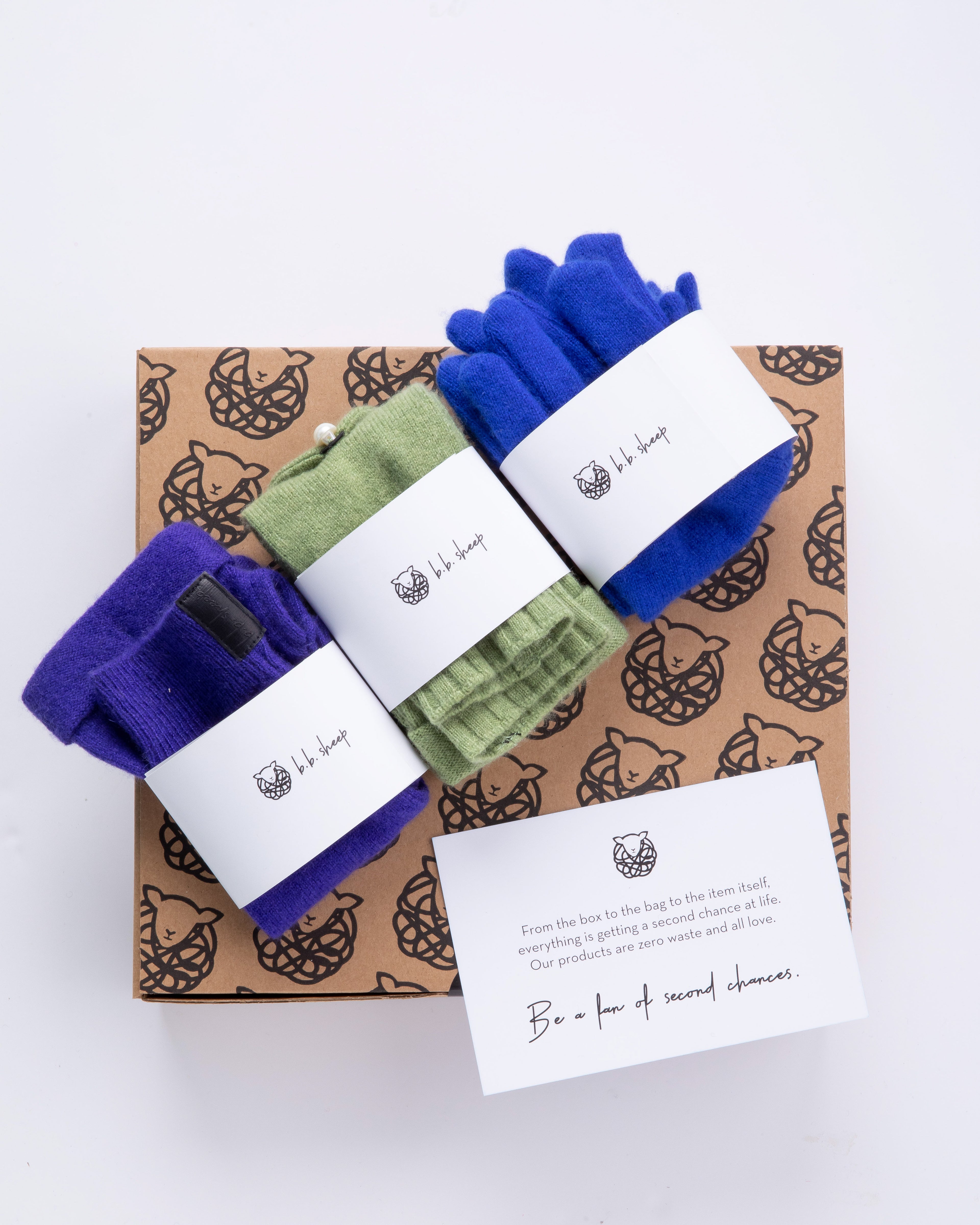 Jewel Assorted Gloves Set - Matcha Green, Purple and Blue - Box of 3