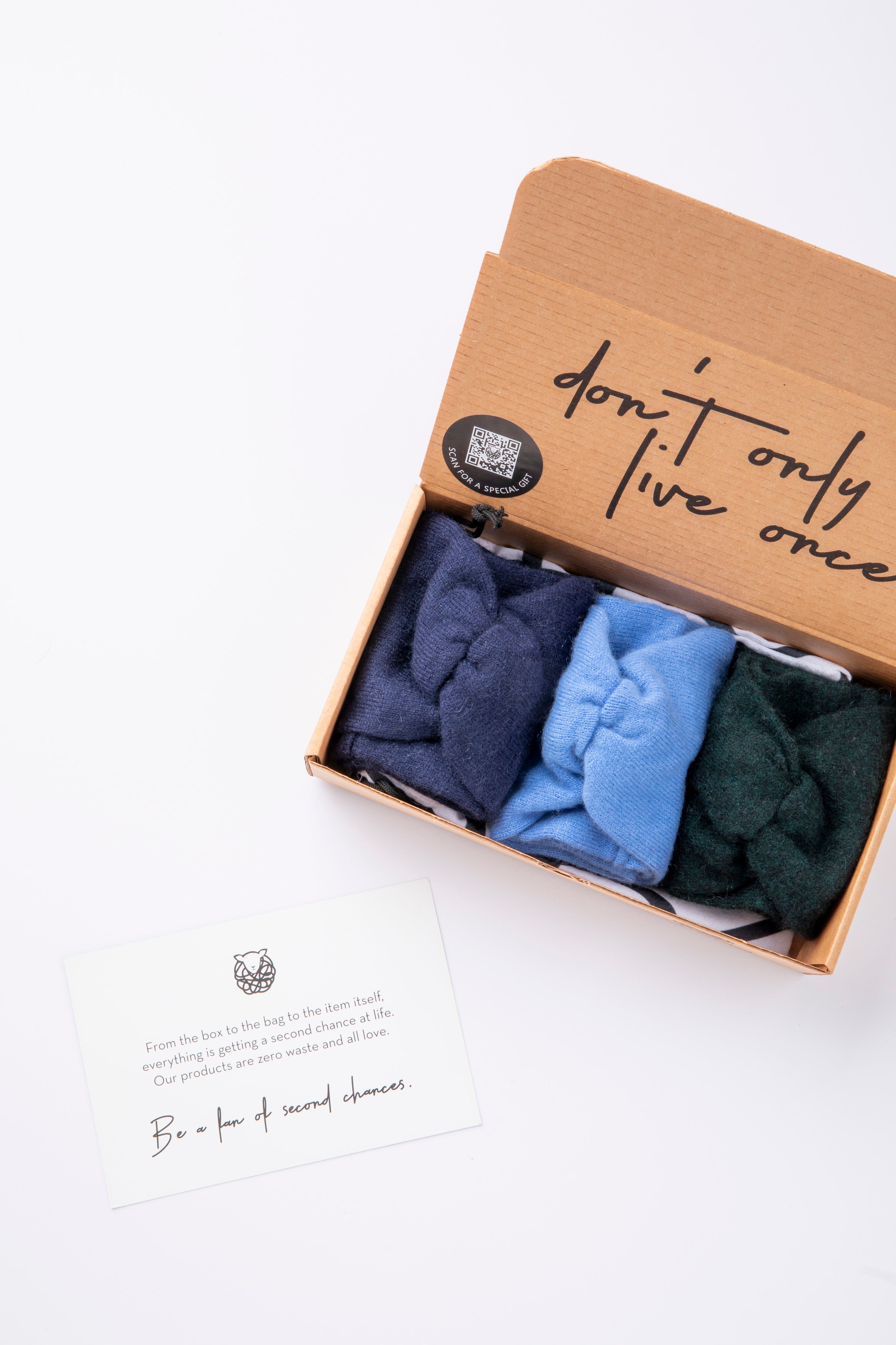 Nature Headband Set - Light Blue, Dark Green and Navy Blue