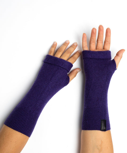 Purple - Cashmere Fingerless Gloves