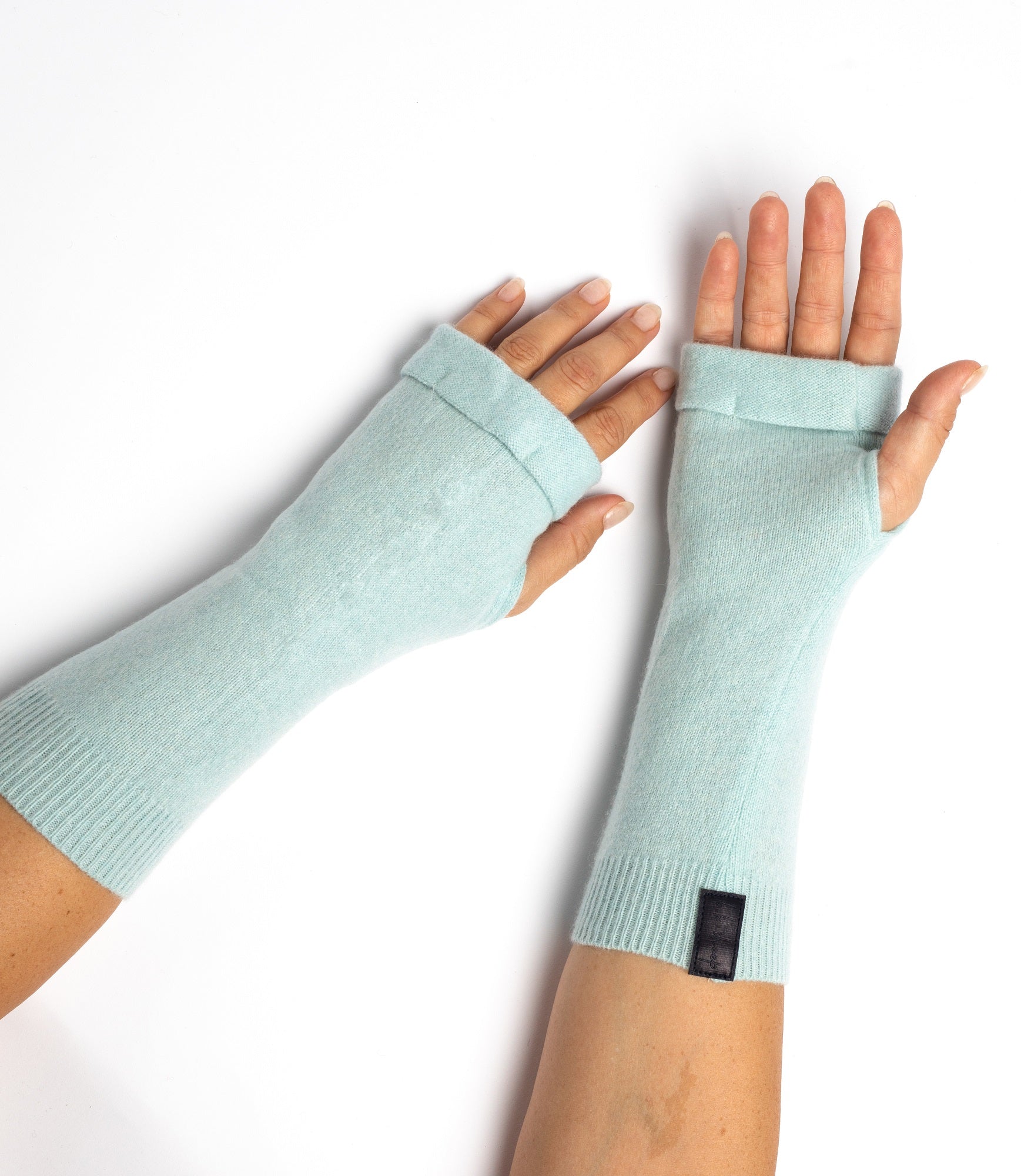 Baby Blue - Cashmere Fingerless Gloves