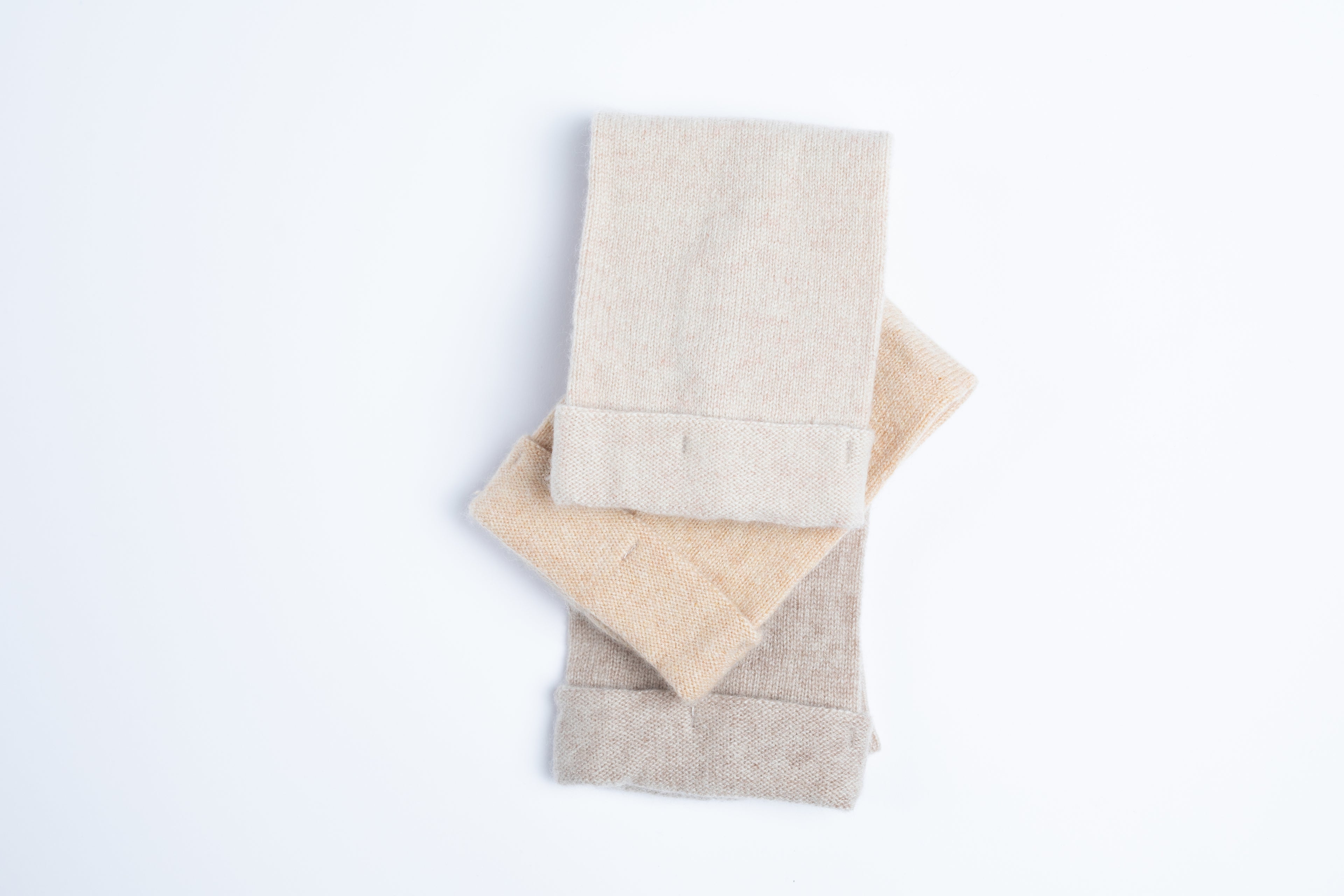 Beige - Cashmere Fingerless Gloves