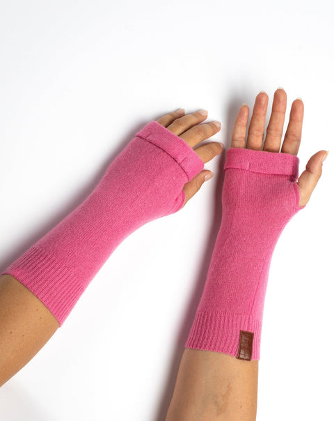 Hot Pink - Cashmere Fingerless Gloves