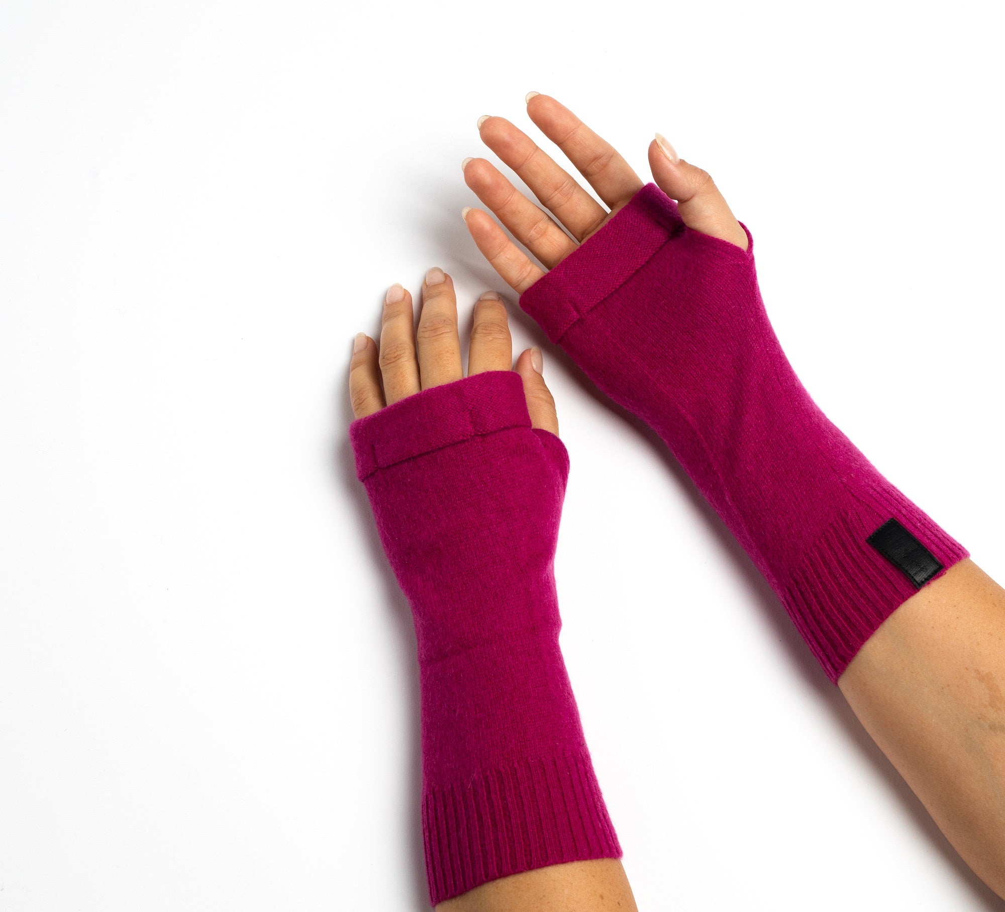Dark Pink - Cashmere Fingerless Gloves
