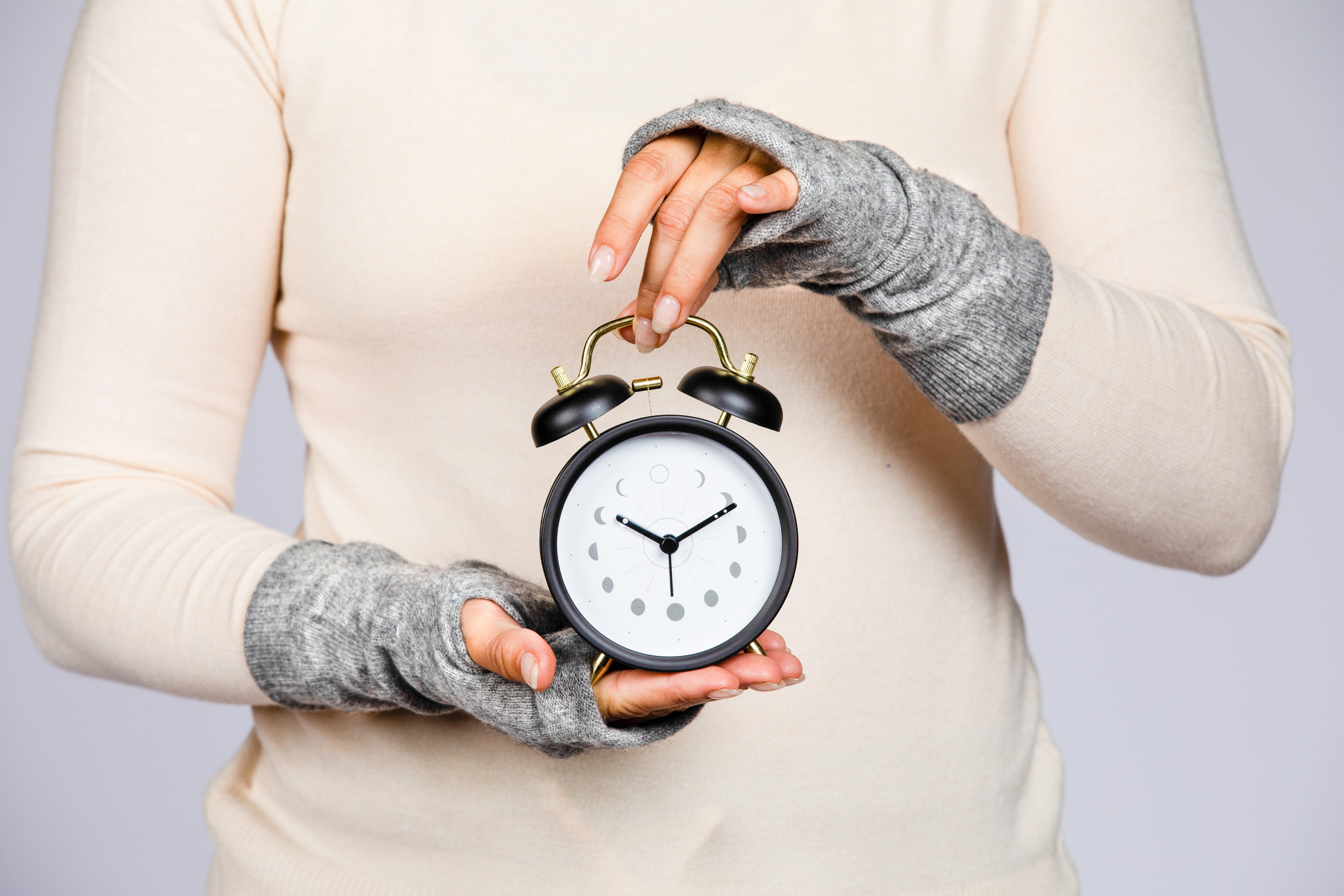 Dark Gray - Cashmere Fingerless Gloves