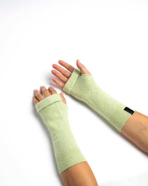 Baby Green - Cashmere Fingerless Gloves