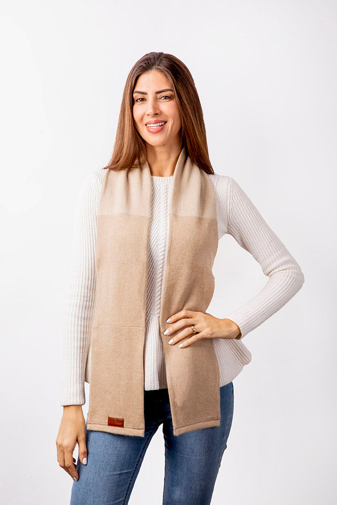 Beige - Cashmere Open Scarf for Women
