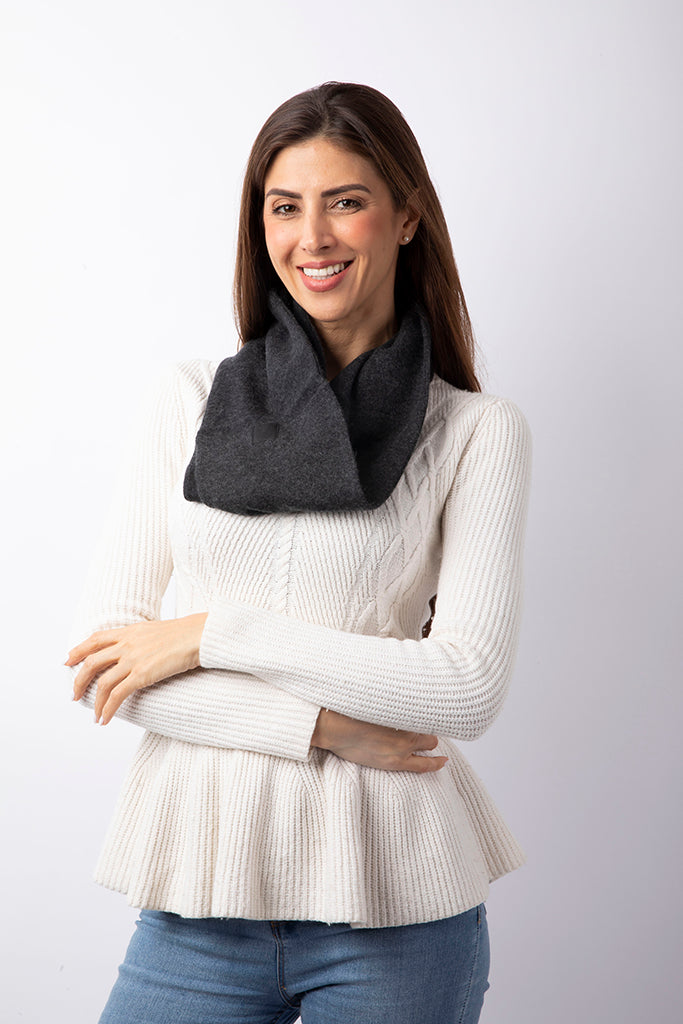 Dark Gray - Cashmere Infinity Scarf for Women