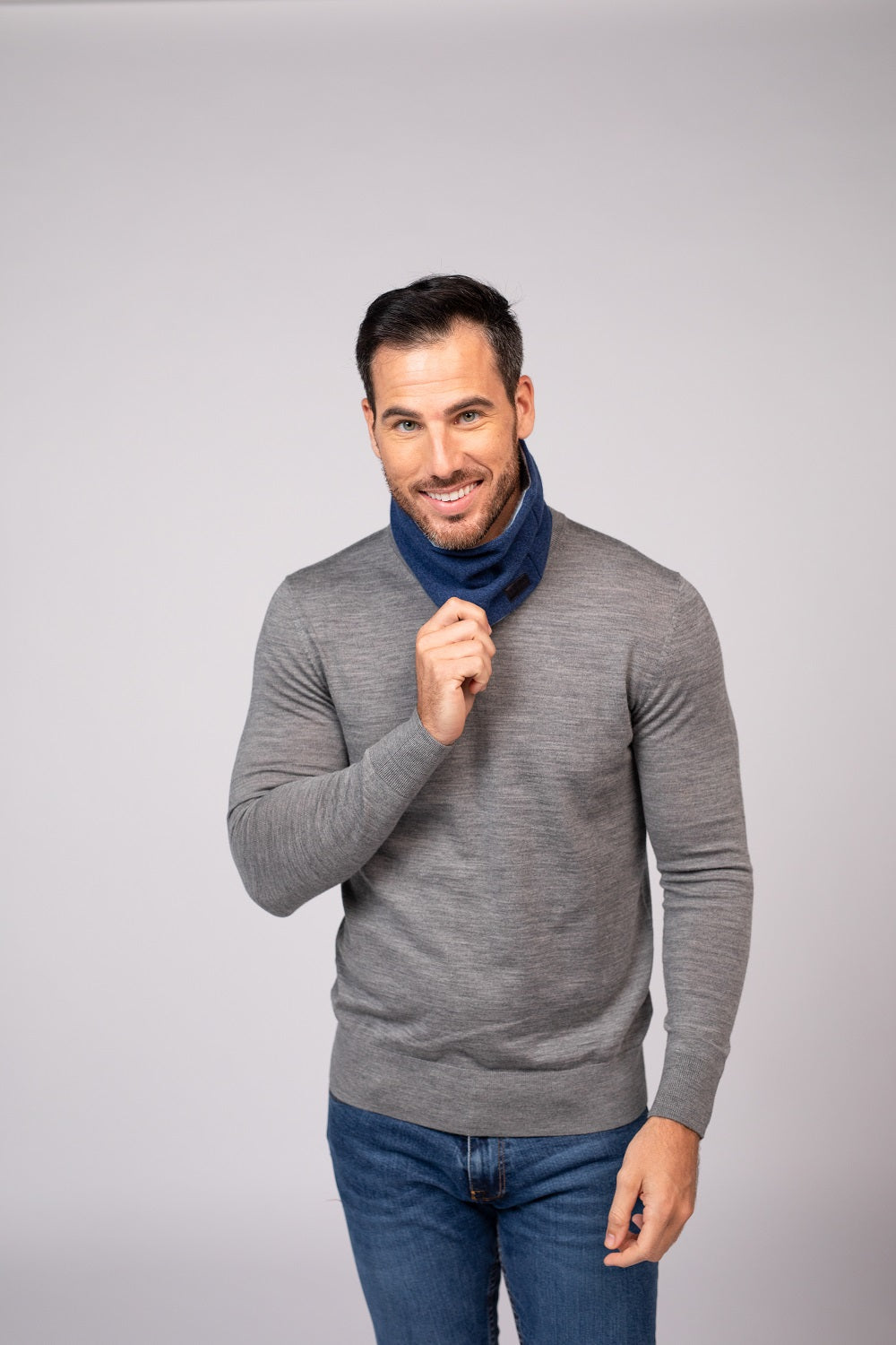 Blue - Cashmere Reversible Neck Warmer for Women