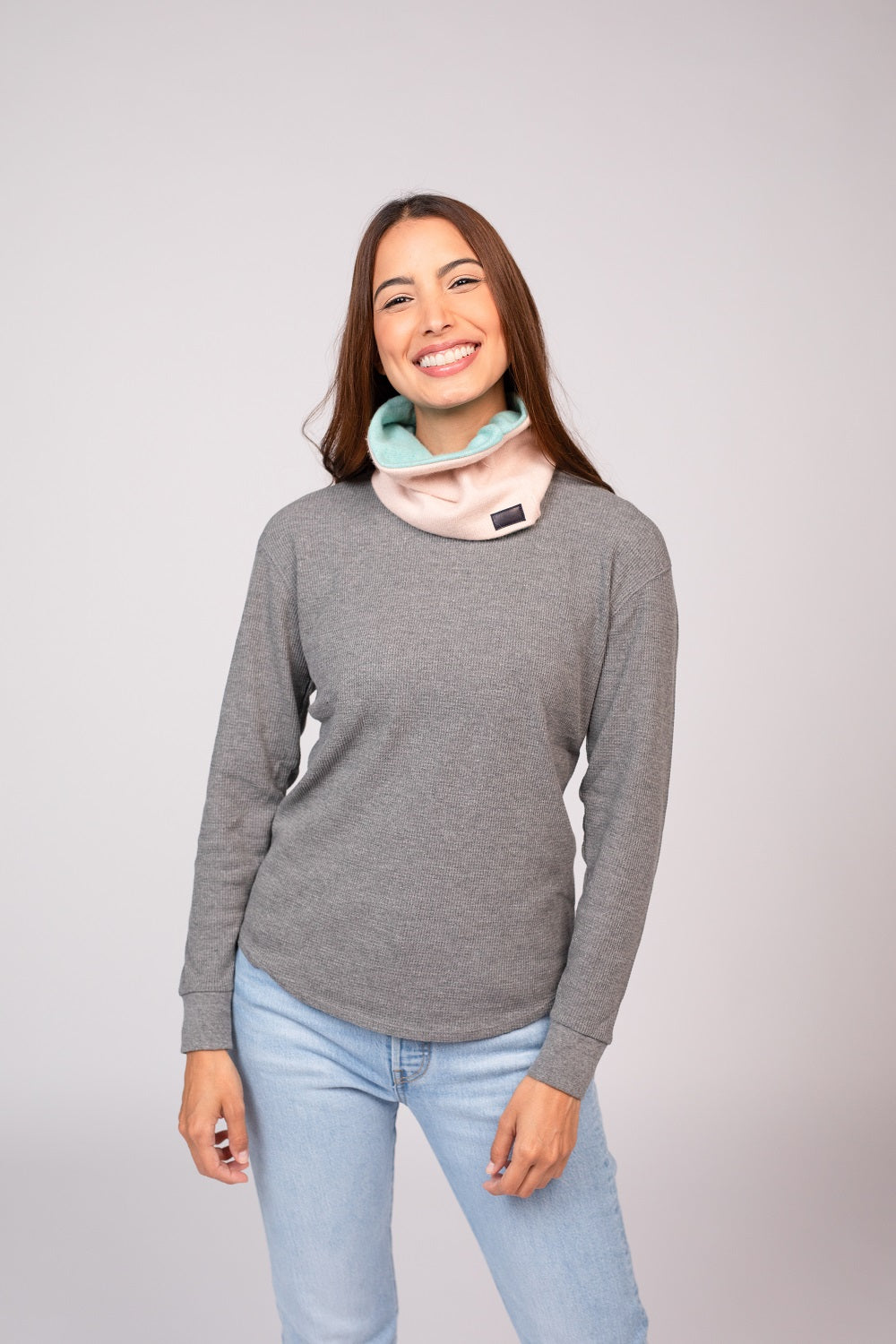 Lavender and Ocean Blue - Cashmere Reversible Neck Warmer for Women