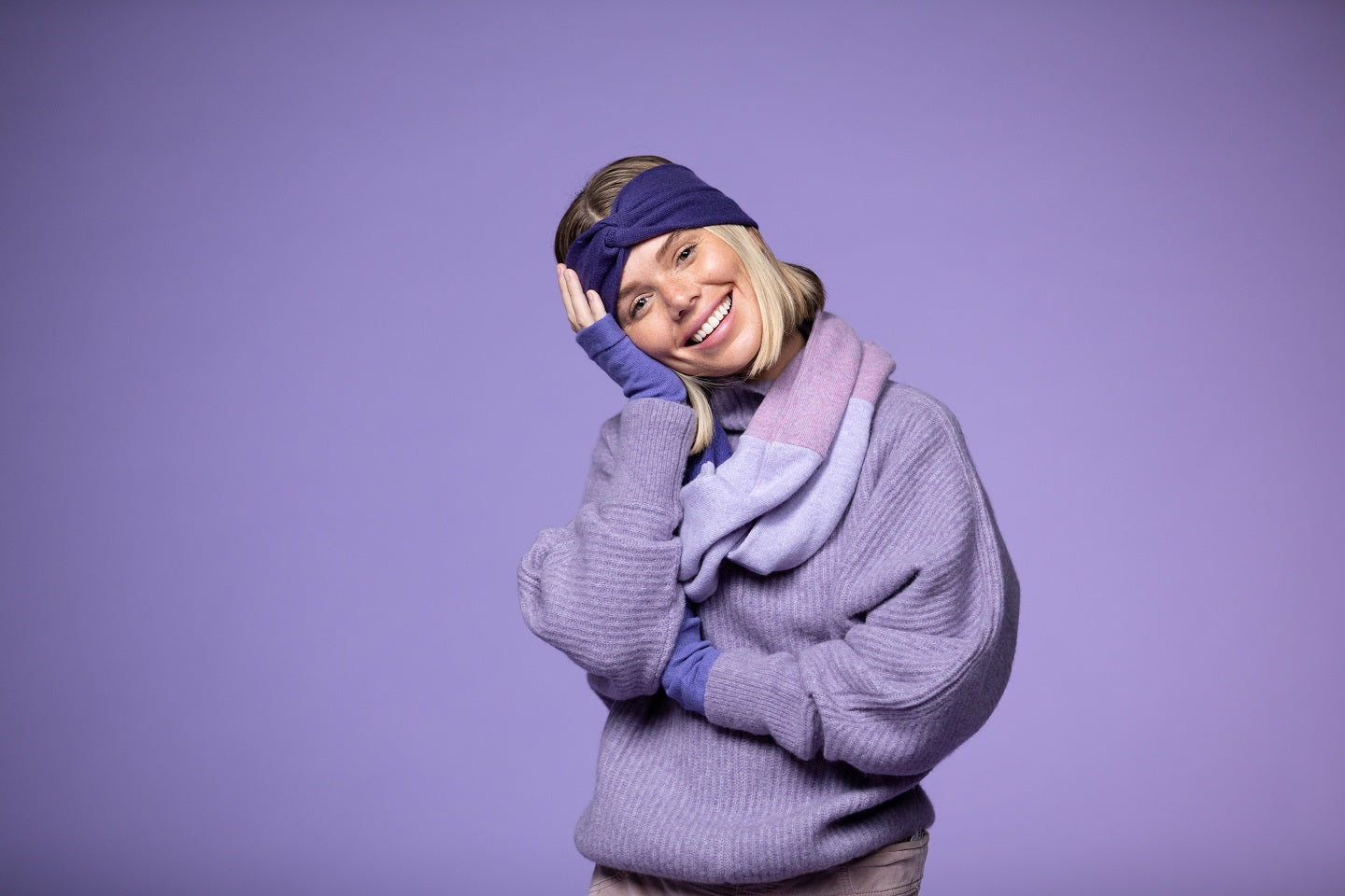 Grape Purple - Cashmere Headband for Women