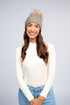 Camel with Brown - Cashmere Beanie for Women