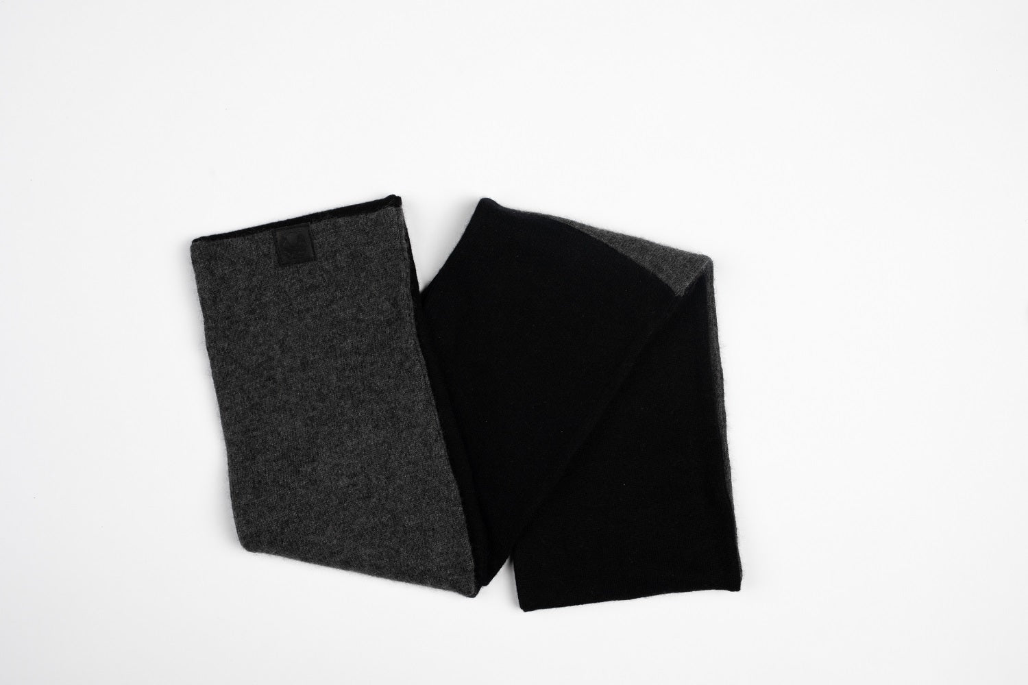 Black and Charcoal Gray - Cashmere Infinity Scarf for Men