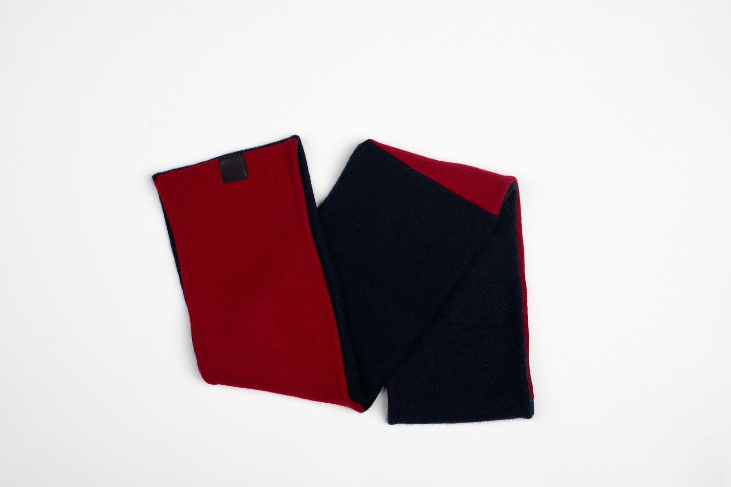 Navy and Red - Cashmere Infinity Scarf for Women