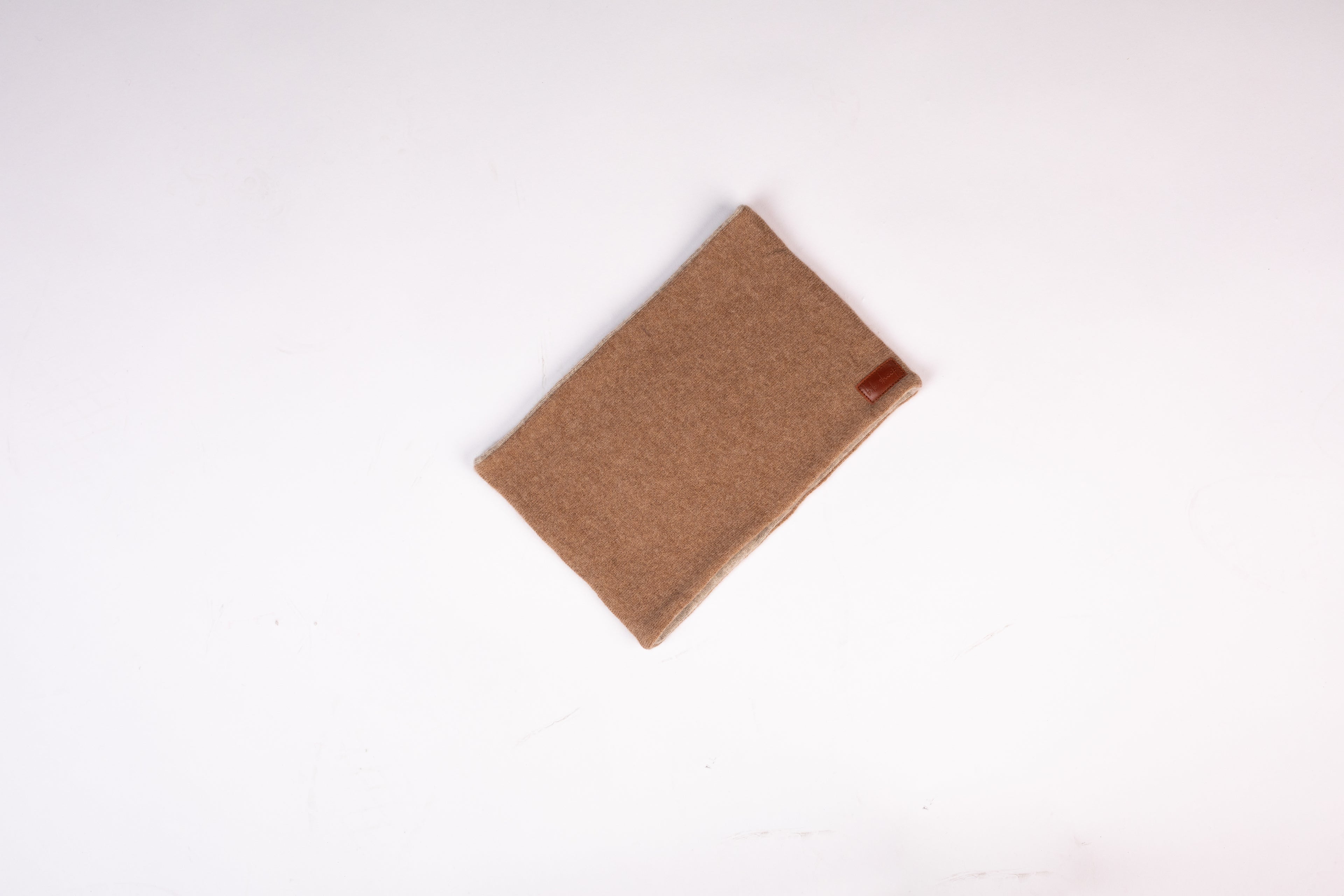 Beige and Light Brown - Cashmere Reversible Neck Warmer for Women