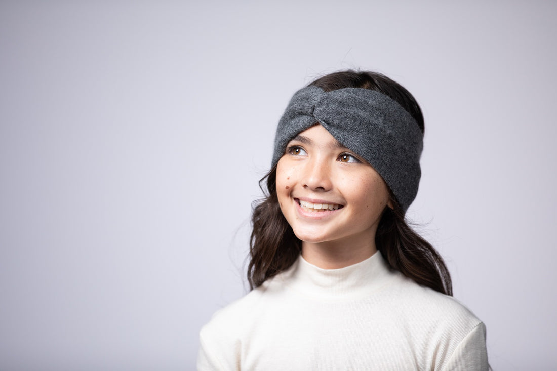 Dark Gray - Cashmere Headband for Kids