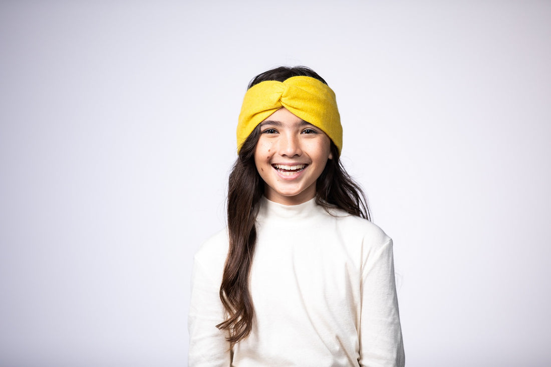 Yellow - Cashmere Headband for Kids