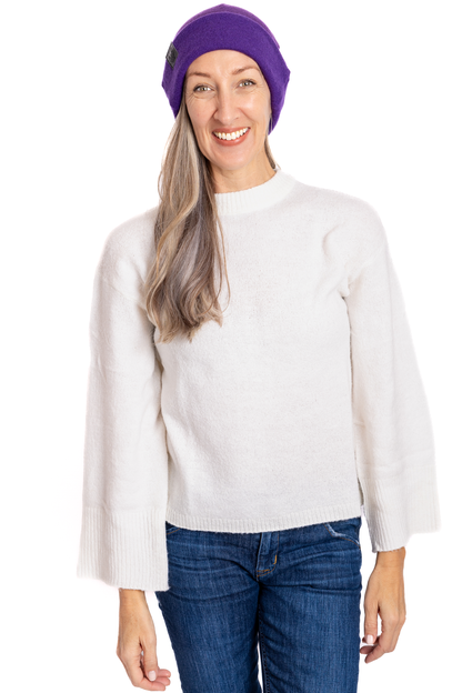 Dark Purple and Light Purple - Reversible Cashmere Beanie