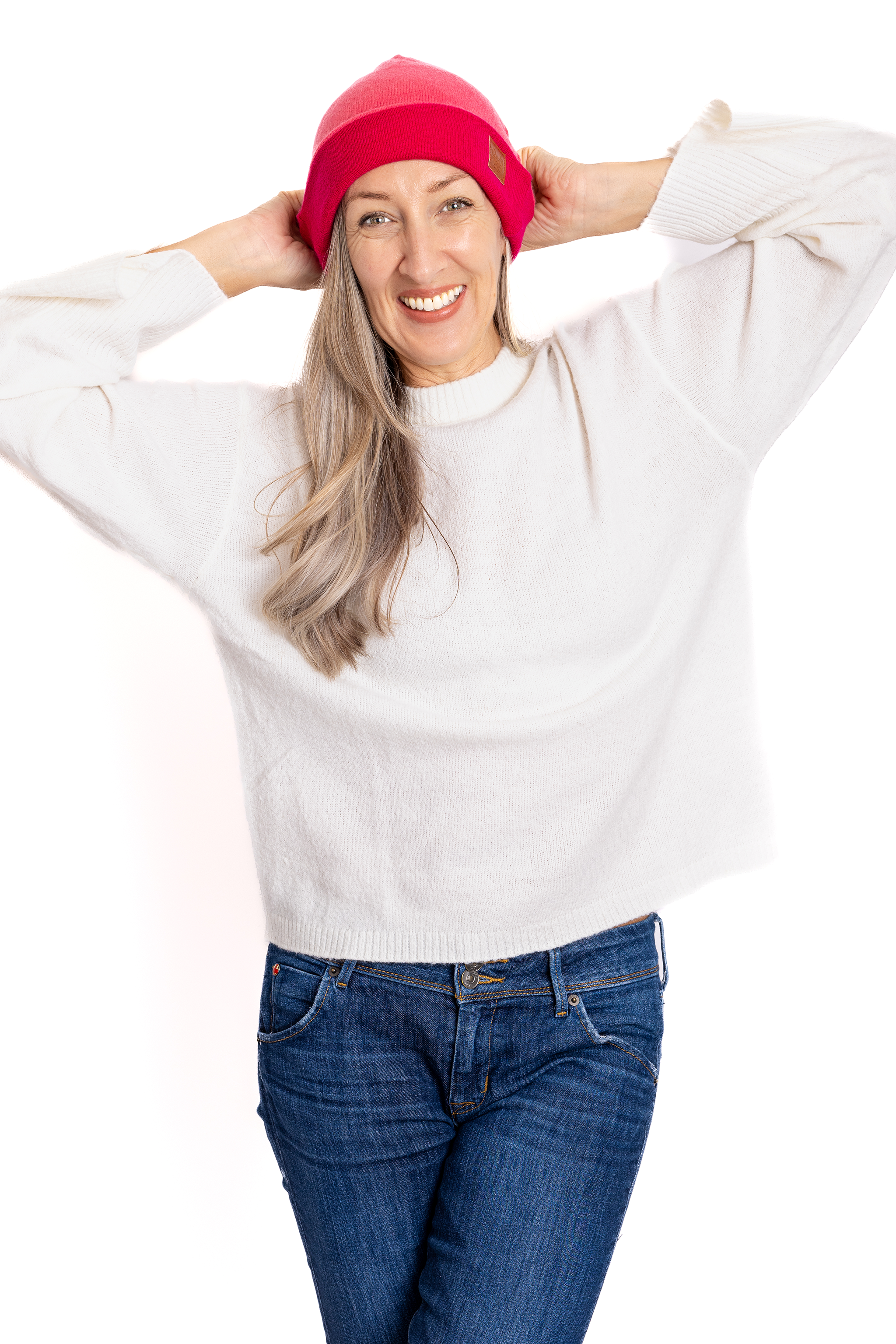 Dark Pink and Light Pink - Reversible Cashmere Beanie