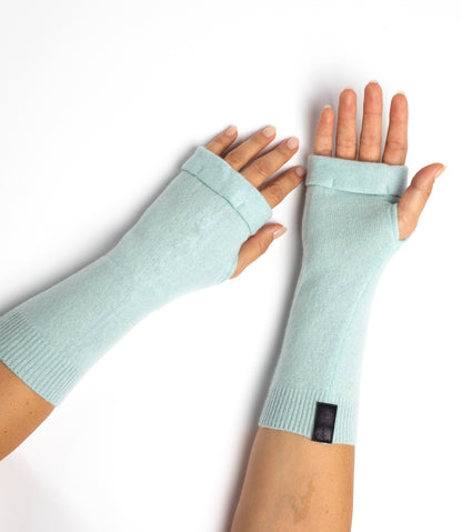 Azure Fingerless Gloves Set - Baby Blue, Light Blue, Denim Blue, Box of 3