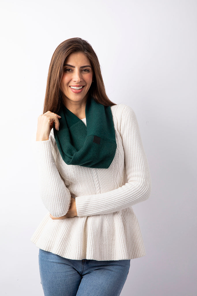 Military Green- Cashmere Infinity Scarf for Women