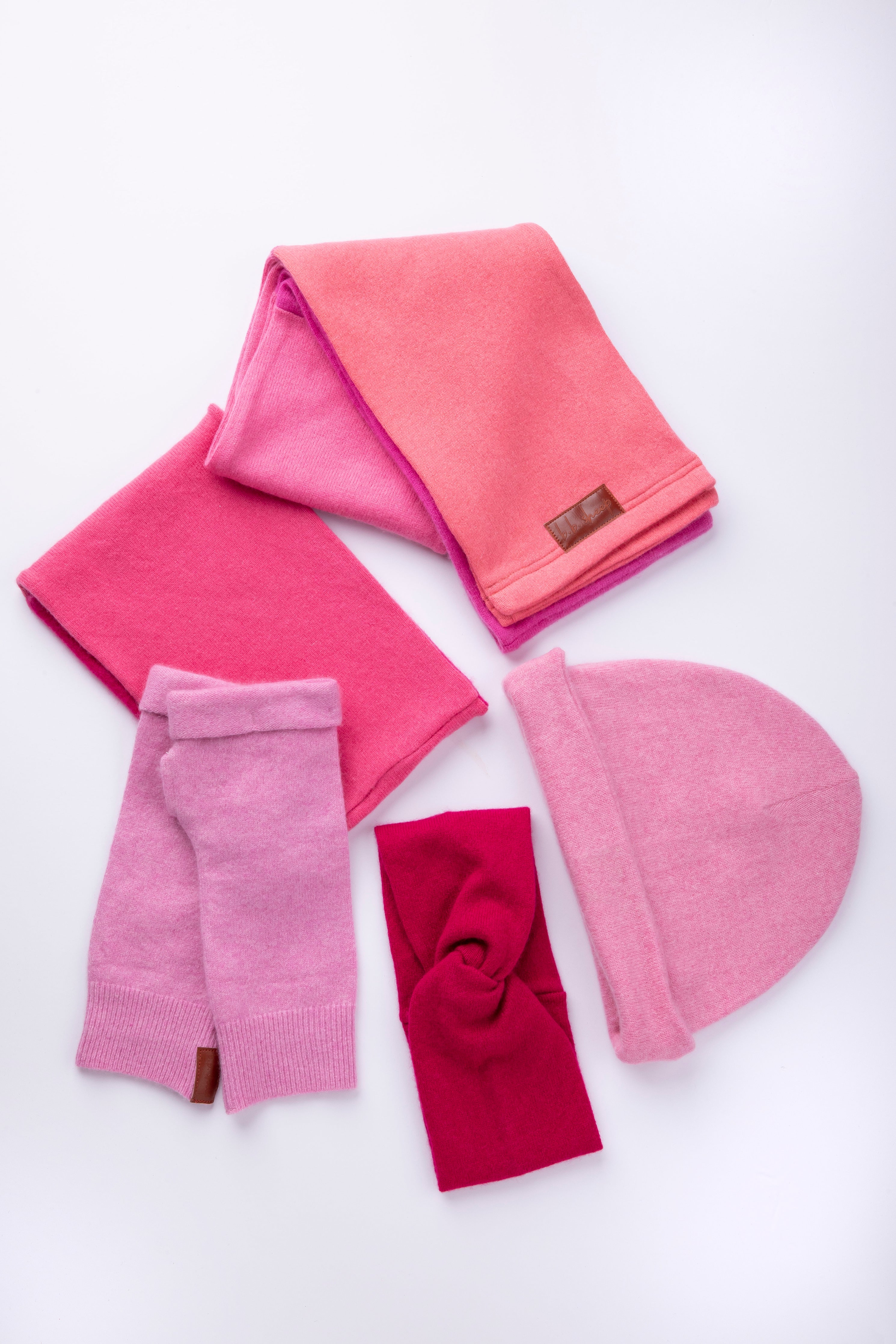 Pink - Assorted Winter Ready Box - Fingerless gloves, Headband, Open scarf, Beanie, Neck warmer