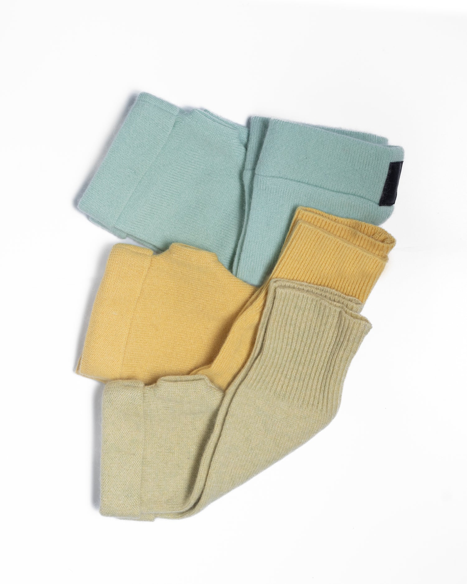 Pastels Fingerless Gloves Set - Teal, Yellow, Ocean Green, Box of 3