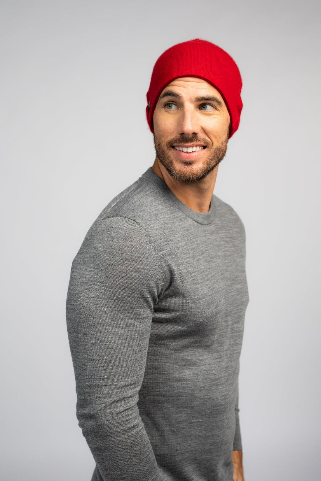 Red - Cashmere Beanie for Men