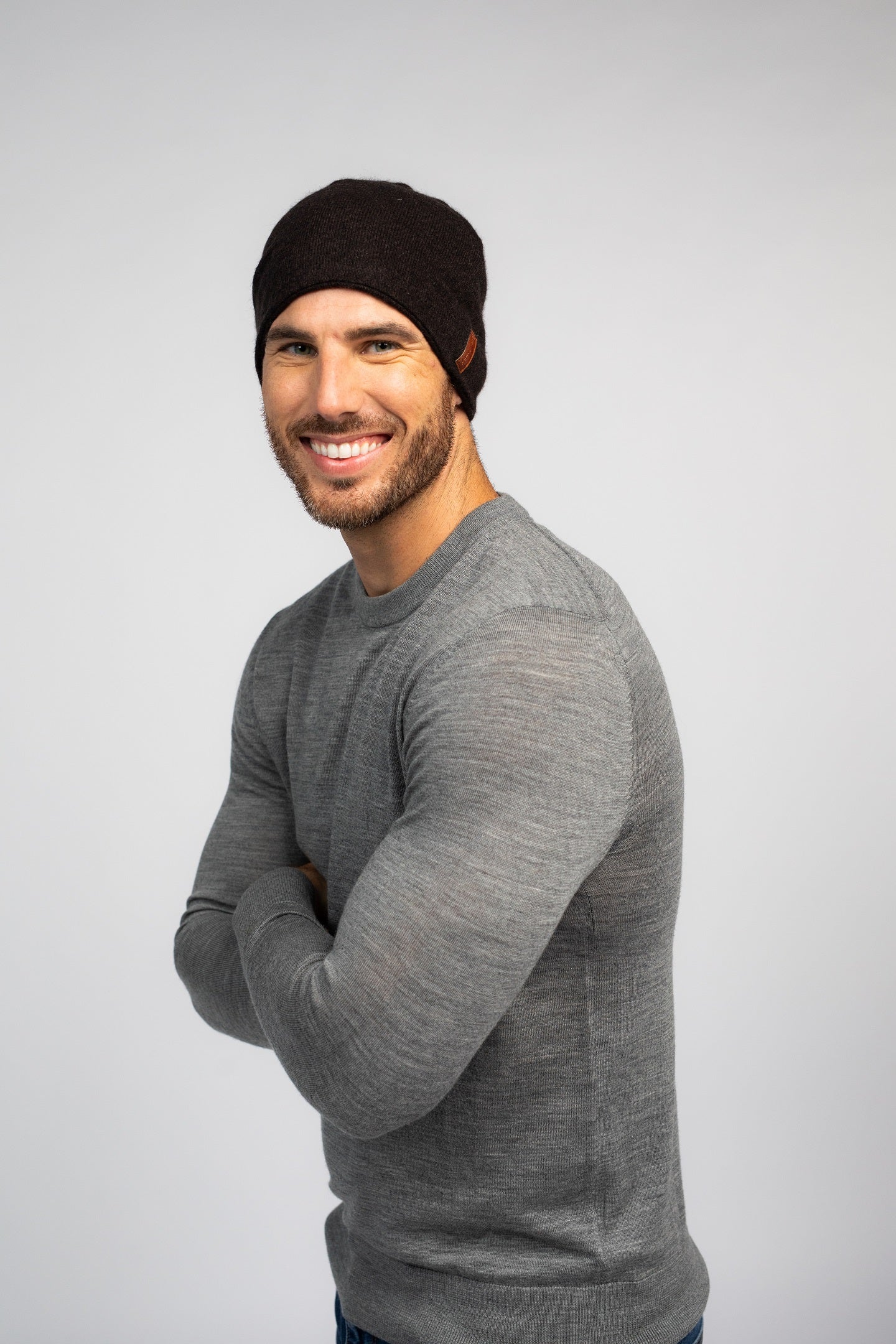 Dark Brown- Cashmere Beanie for Men