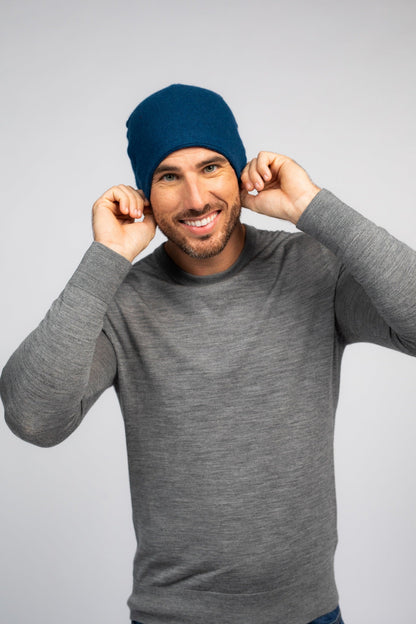 Denim Blue- Cashmere Beanie for Men