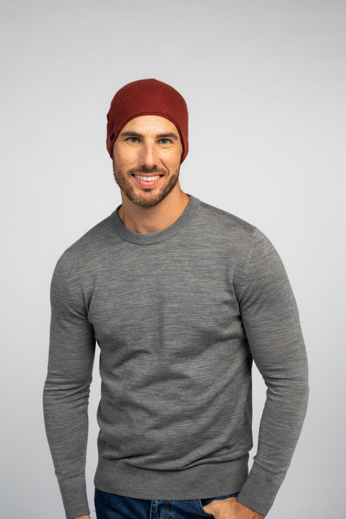 Dark Orange- Cashmere Beanie for Men