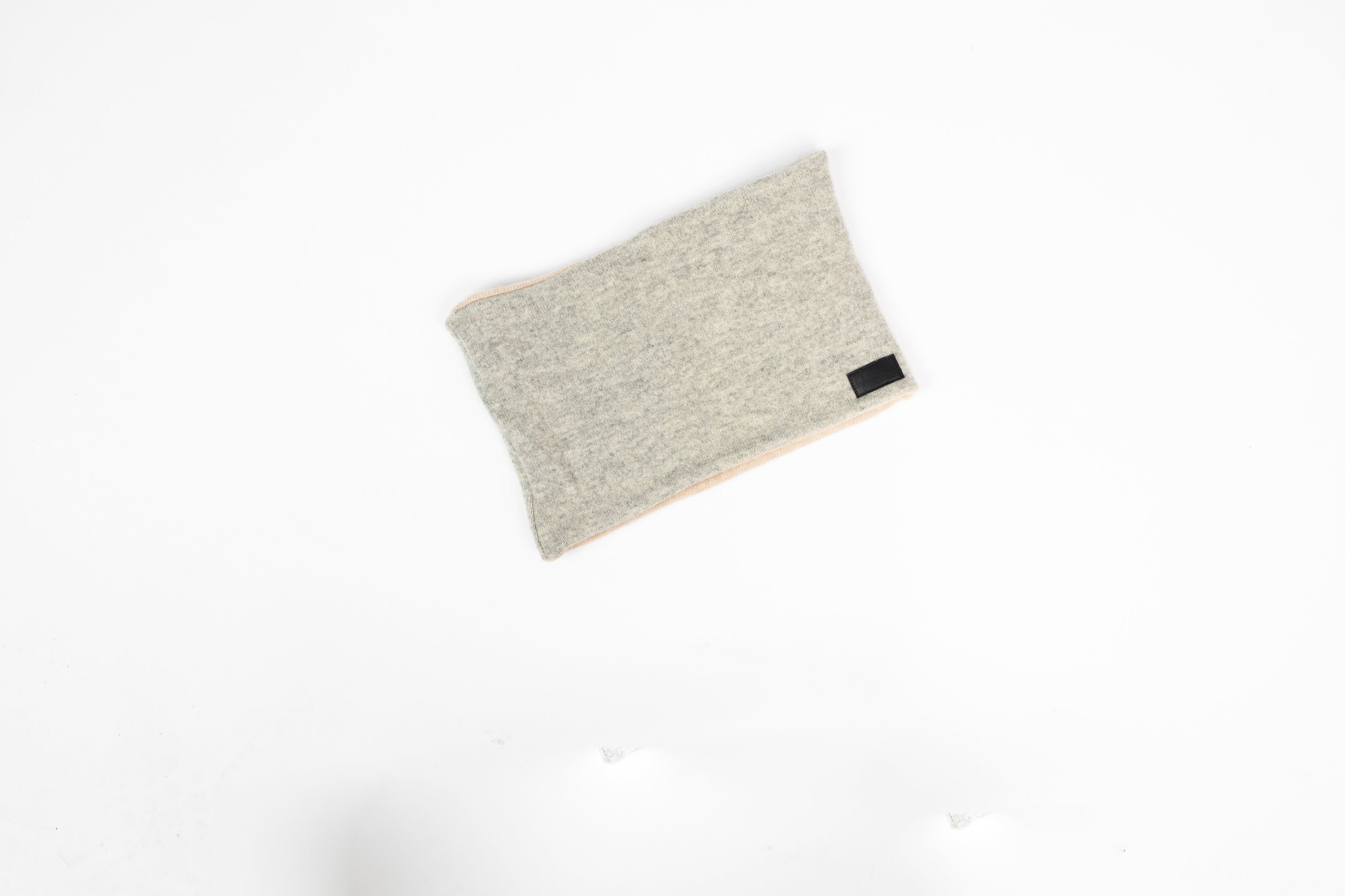 Light Beige and Gray- Cashmere Reversible Neck Warmer for Men