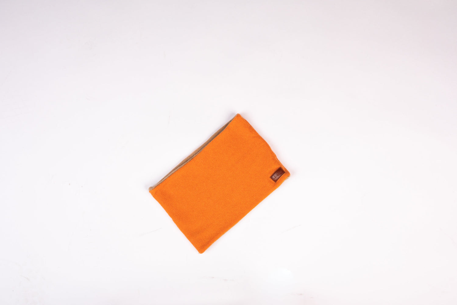 Orange and Beige - Cashmere Reversible Neck Warmer for Men