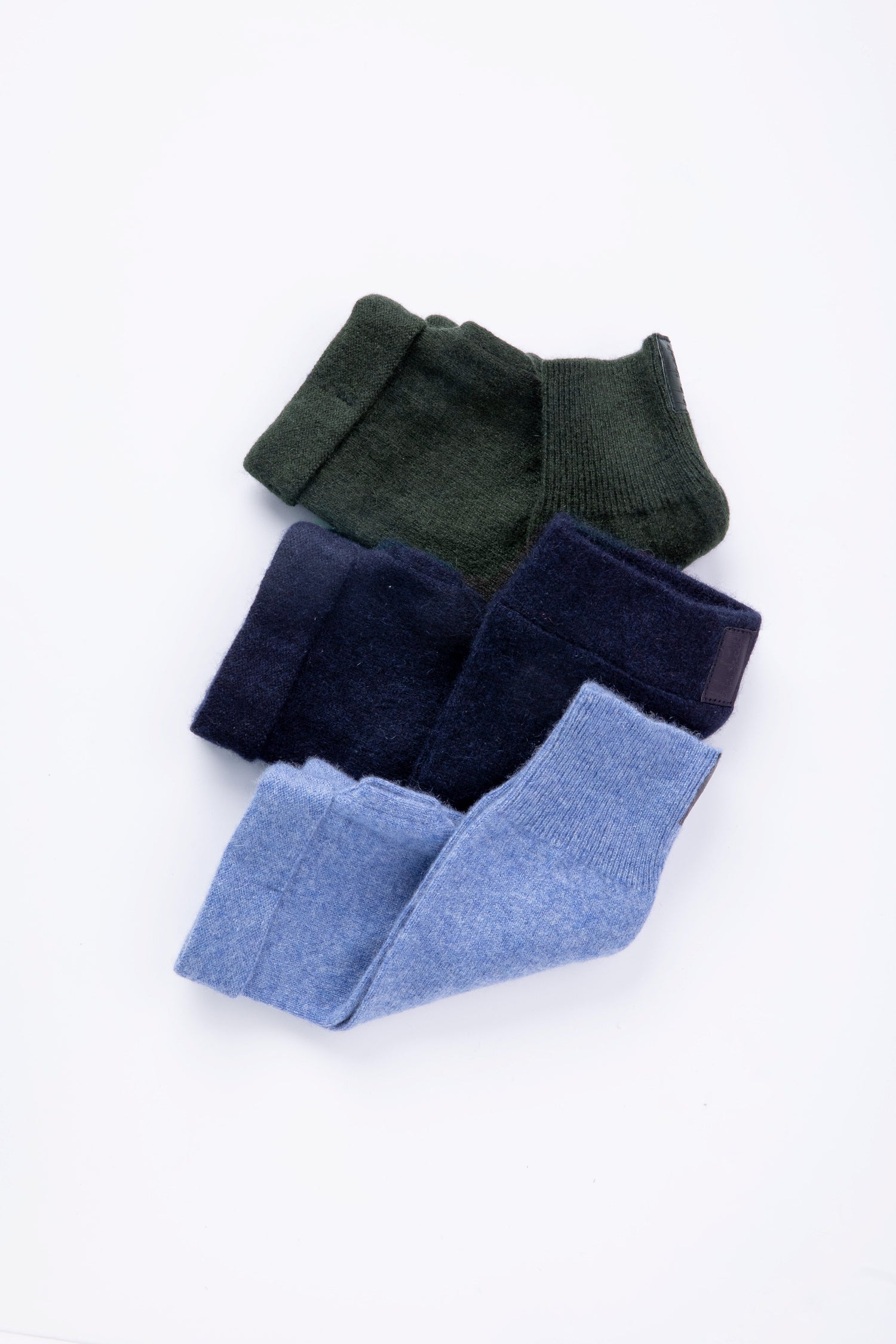 Nature Fingerless Gloves Set - Dark Green, Navy Blue, Bright Blue Box of 3