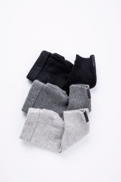 Basics Fingerless Gloves Set - Black, Gray and Light Gray Box of 3