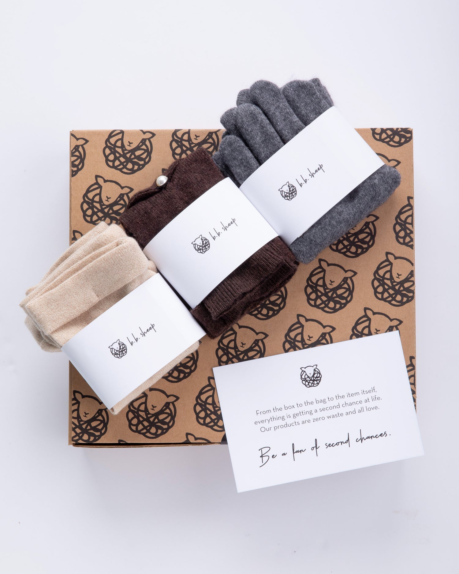 Neutral Assorted Gloves Set - Beige, Gray and Brown - Box of 3