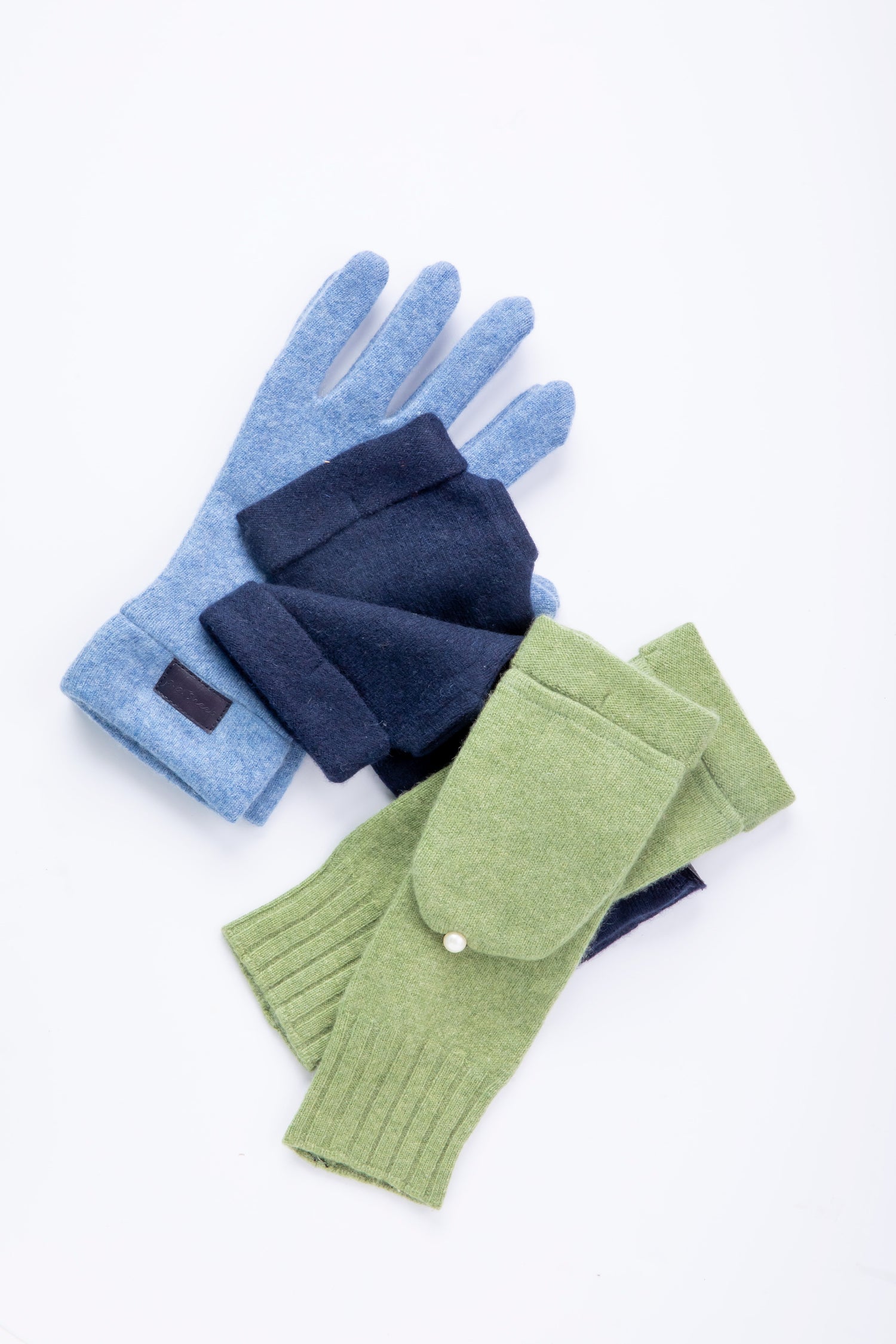 Nature Assorted Gloves Set - Bright Blue, Matcha Green, Navy Blue - Box of 3