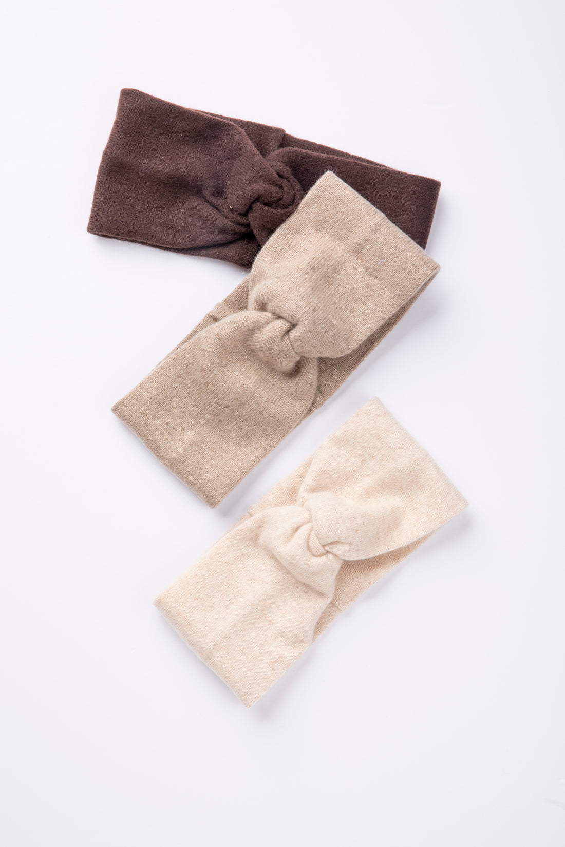 Neutral Headband Set - Dark Brown, Camel and Light Beige