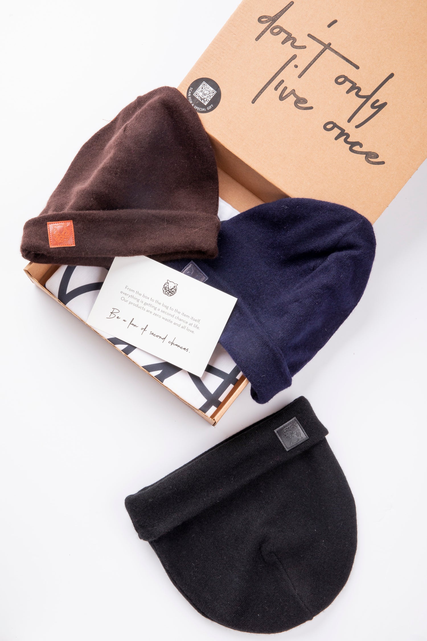 Basic Beanie Set - Dark Brown, Black, Navy Blue