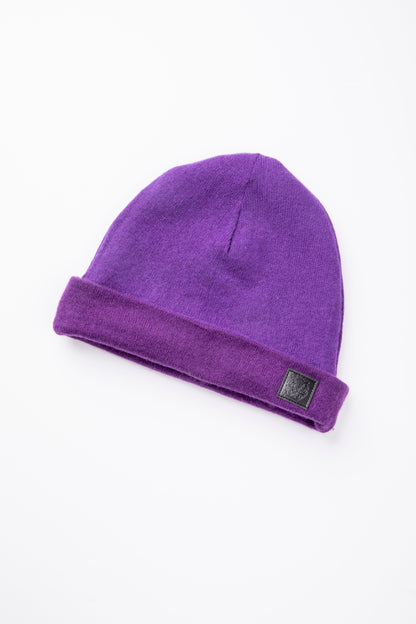 Dark Purple and Light Purple - Reversible Cashmere Beanie