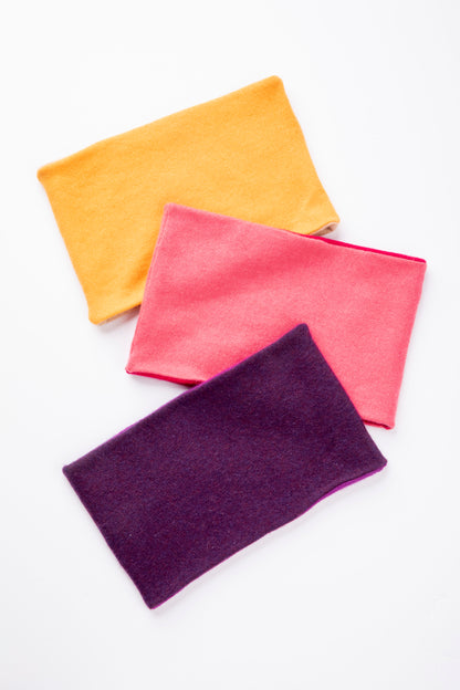 Funk Neckwarmer Set - Light Pink and Hot Pink, Grape Purple and Dark Purple, Orange and Beige