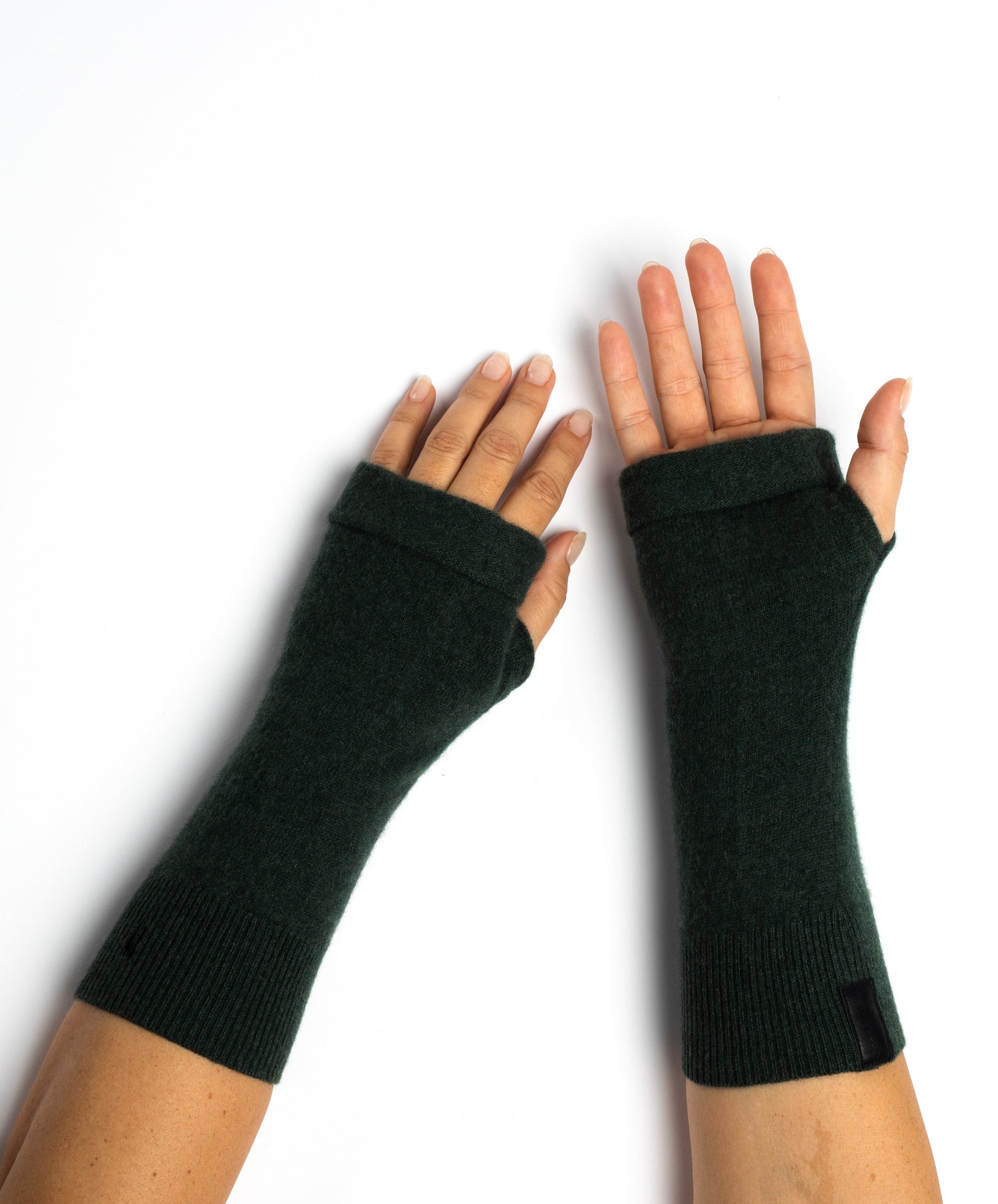 Dark Green - Cashmere Fingerless Gloves