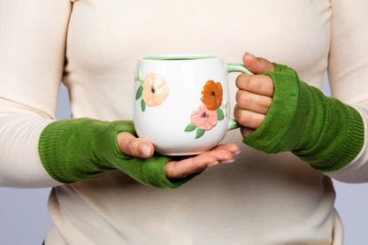 Bright Green - Cashmere Fingerless Gloves